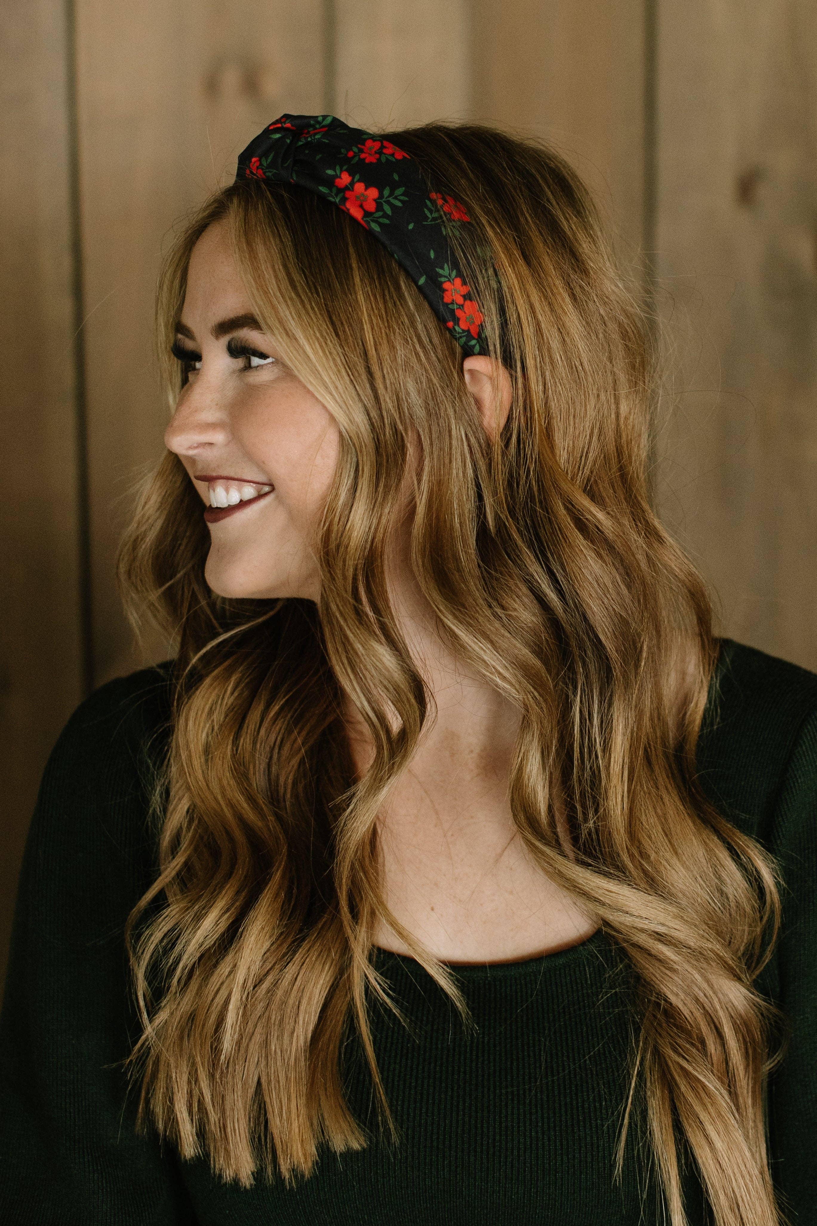 Boon Ties – wholesale Fashion headband – women's – Red Hot Floral - Knotted Headband10