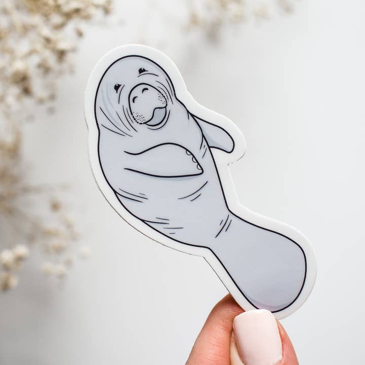Manatee Vinyl Sticker for wholesale by Wild Peonies Studio