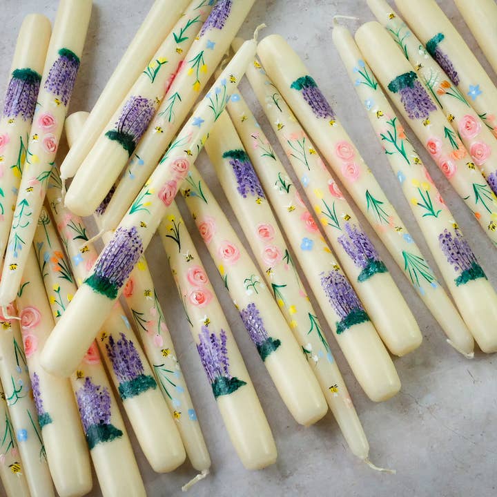 Hand painted candle English garden for wholesale by Hormscent