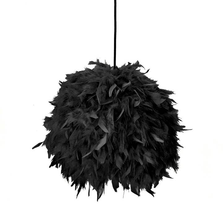 Black Feather Pendant Ceiling Lamp Boho for wholesale by Geometrik Design