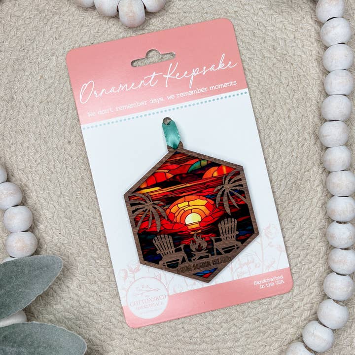 Sun Catcher Ornament - Sunset on the Beach for wholesale by The Cottonseed Marketplace