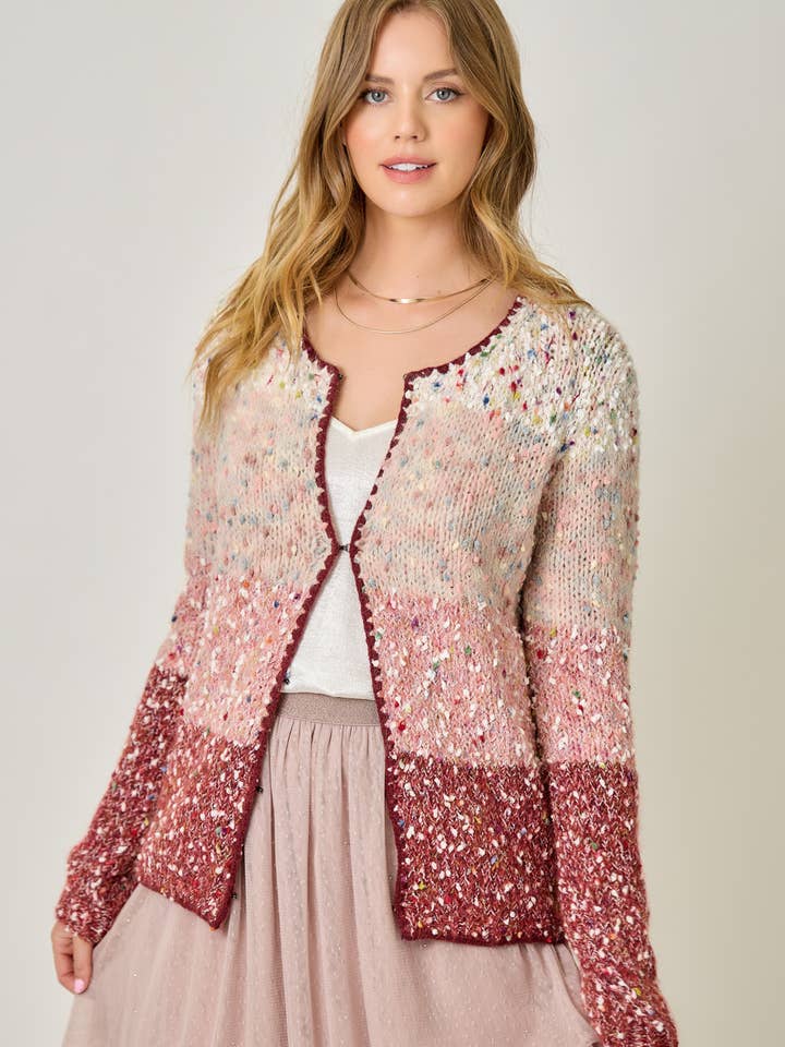 Mystree - Wholesale Cardigan - Women's - 61203 Melange Color Blocked Cardigan 0