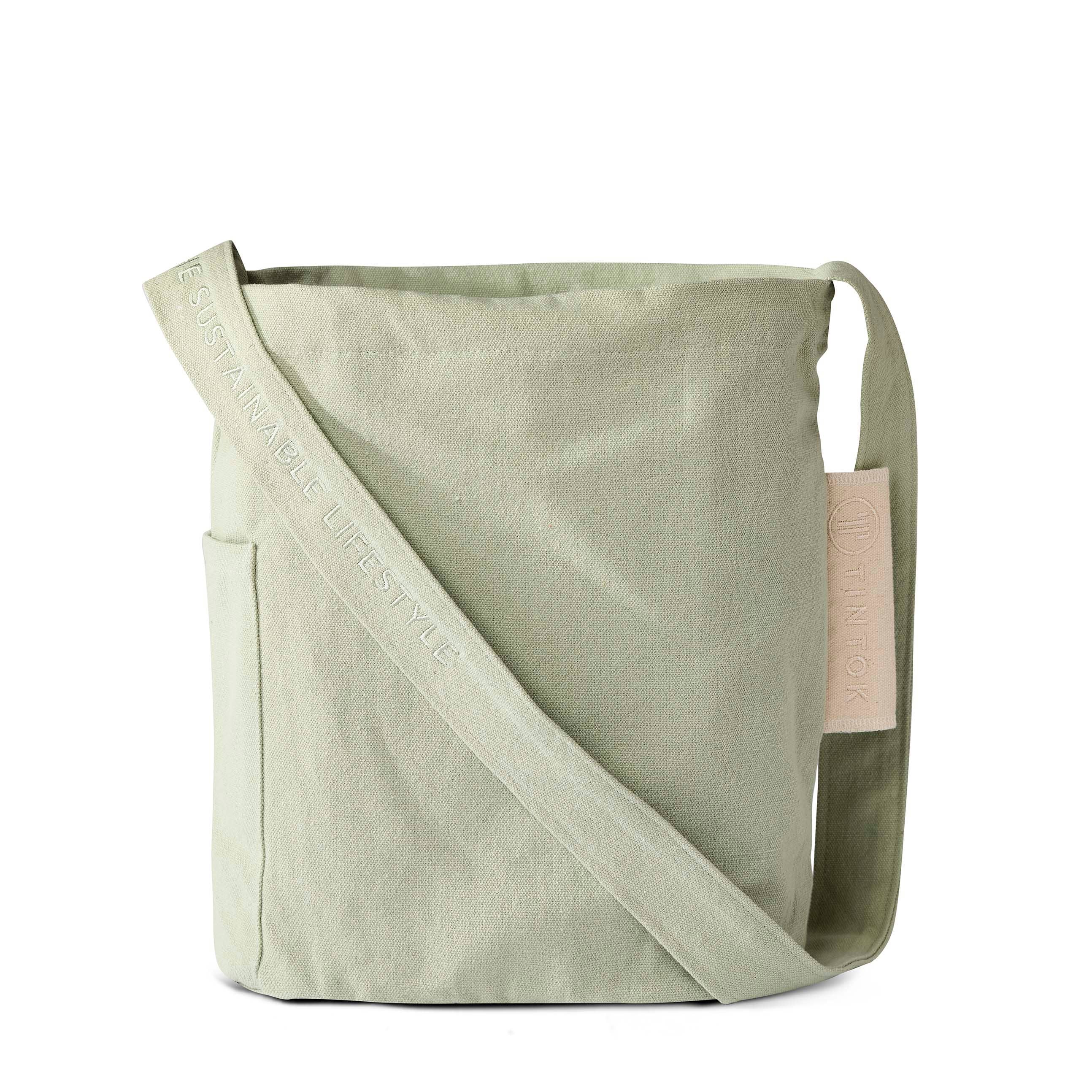 Tintok - Wholesale Crossbody Bag - Unisex - Mira Canvas Bag - Sea Foam 100% organic cotton6