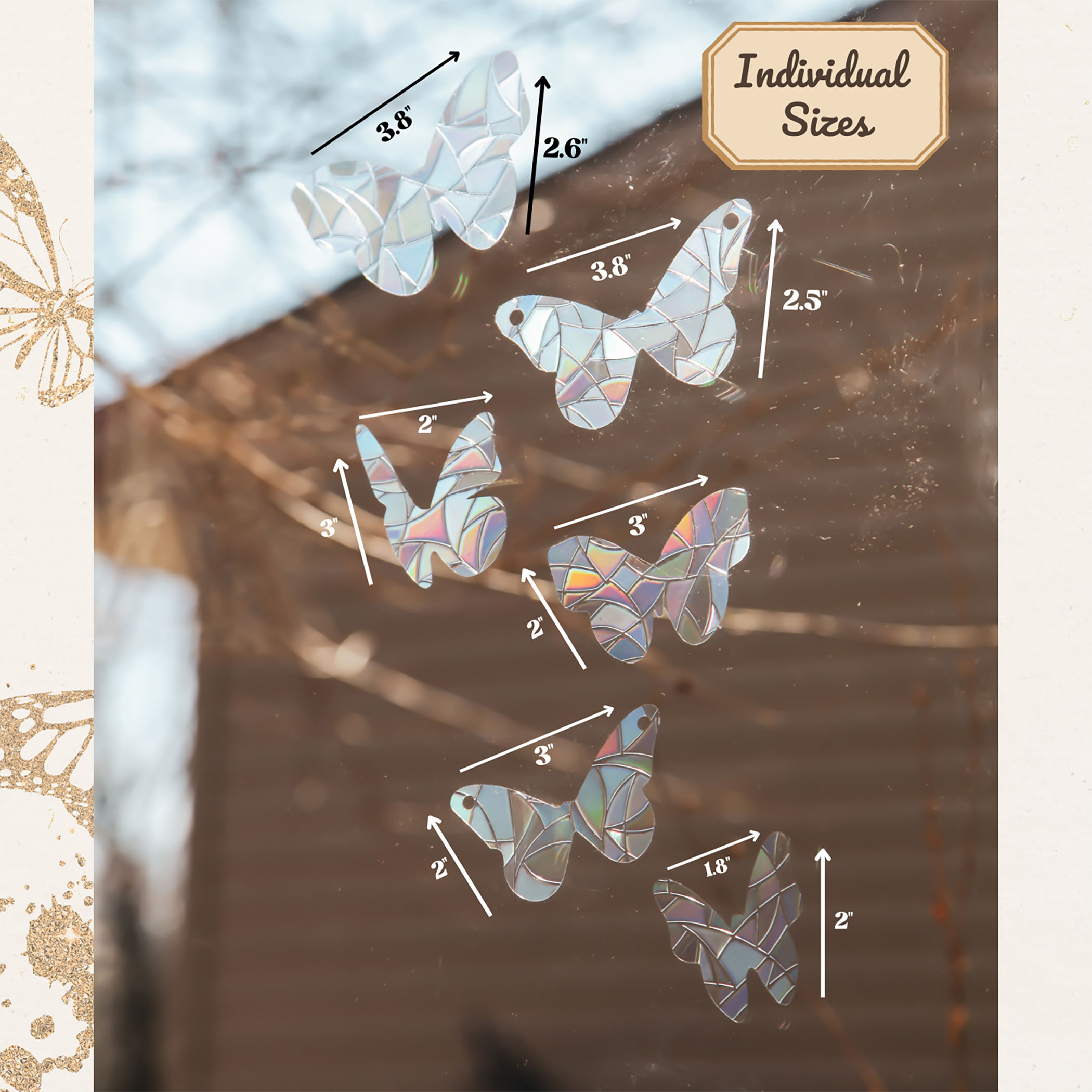Wholesale Flying Butterflies Suncatchers 6 Suncatcher Set for your