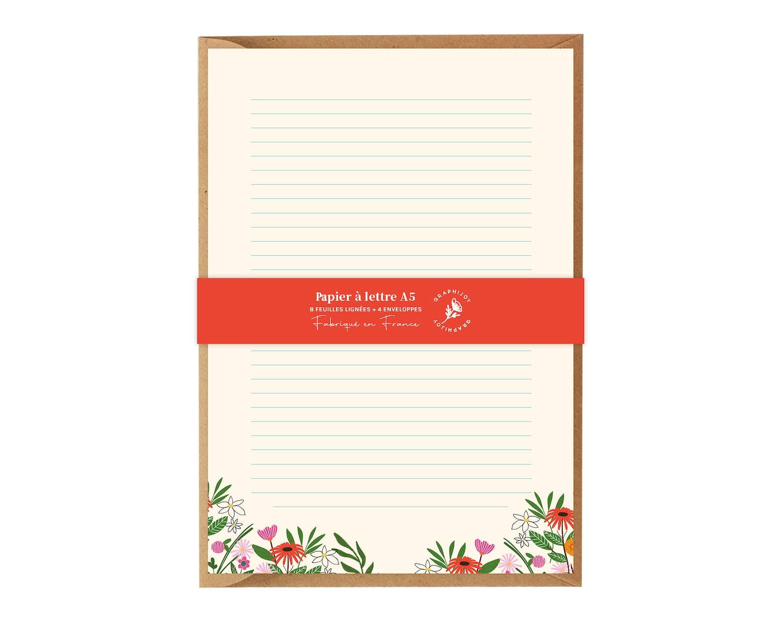 Graphijoy - Wholesale Stationery/Notecard Set - Floral letter paper1