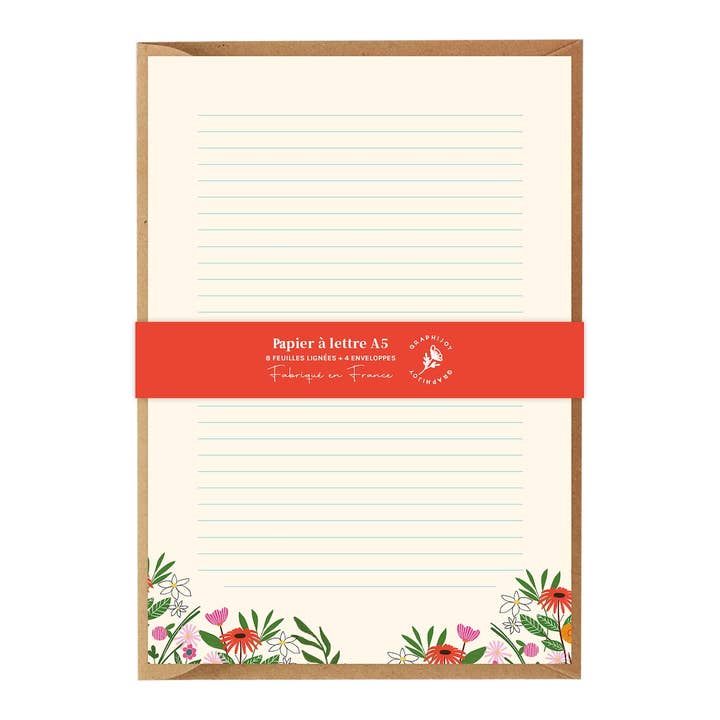 Graphijoy - Wholesale Stationery/Notecard Set - Floral letter paper1