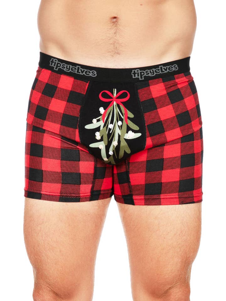 Boxer da uomo in vischio per la vendita all'ingrosso da parte di Tipsy Elves