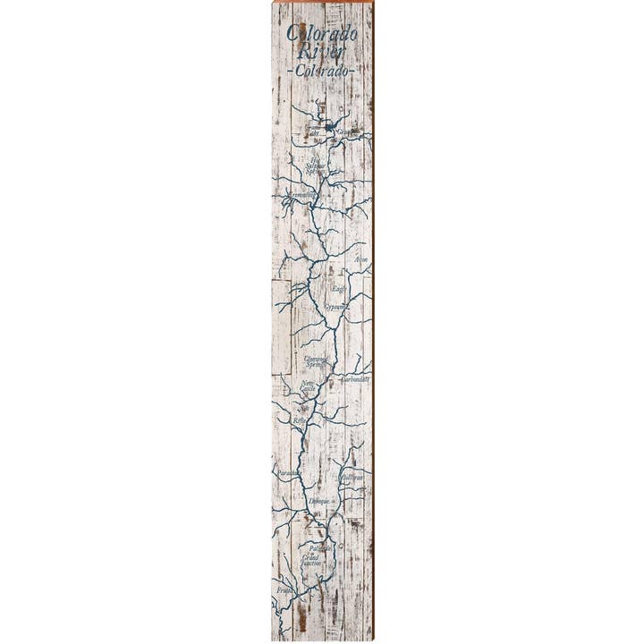 La carte du fleuve Colorado | Impression artistique murale sur bois véritable pour la vente par Mill Wood Art