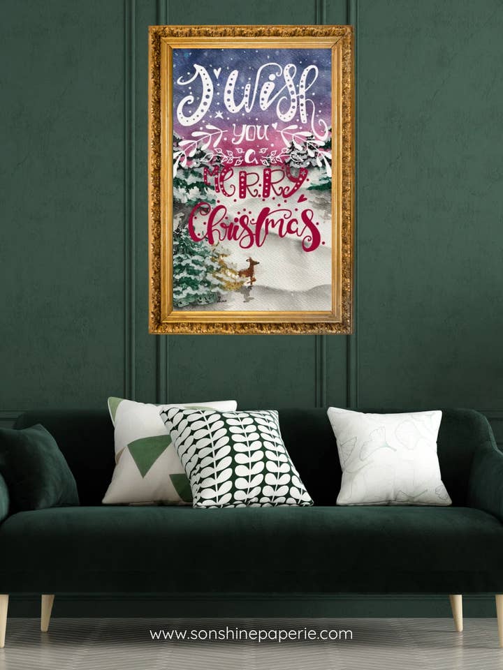 Merry Christmas Art Print for wholesale by Sonshine Paperie