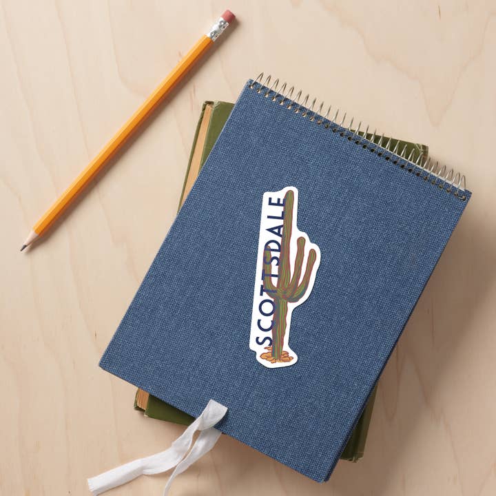 Lantern Press - Wholesale Sticker - STICKERS Scottsdale, Arizona, Cactus, Icon