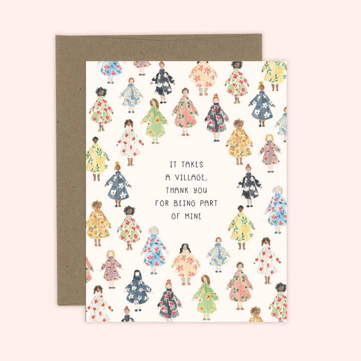Almeida Illustrations - Wholesale Thank You Card - It Takes a Village Card | Thank You Card1