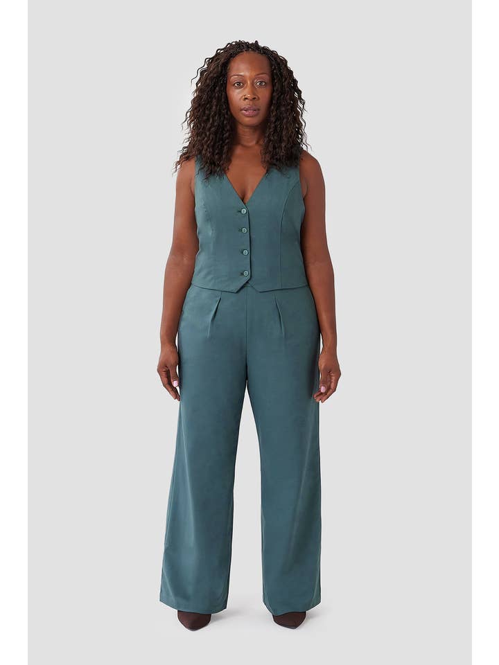 Aam - Wholesale Suit Vest - Women's - The Wool Vest - Teal Grey