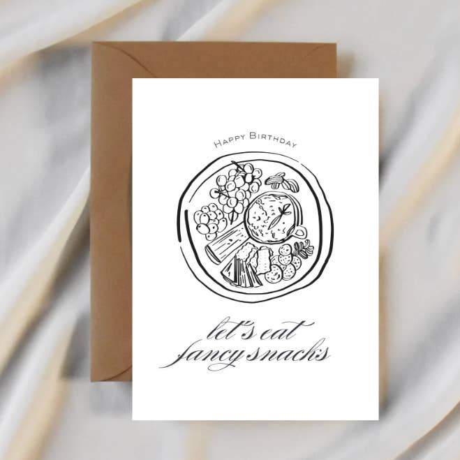Let's Eat Fancy Snacks Card for wholesale by Party Collective