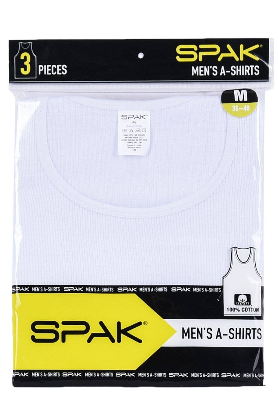 White Spak Men’s A-Shirts SPK001 3 Pack for wholesale on Faire1