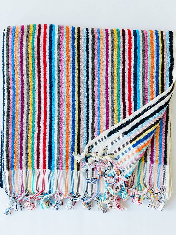 Large 100% Turkish Cotton Towel | Striped | Rainbow for wholesale by KISA