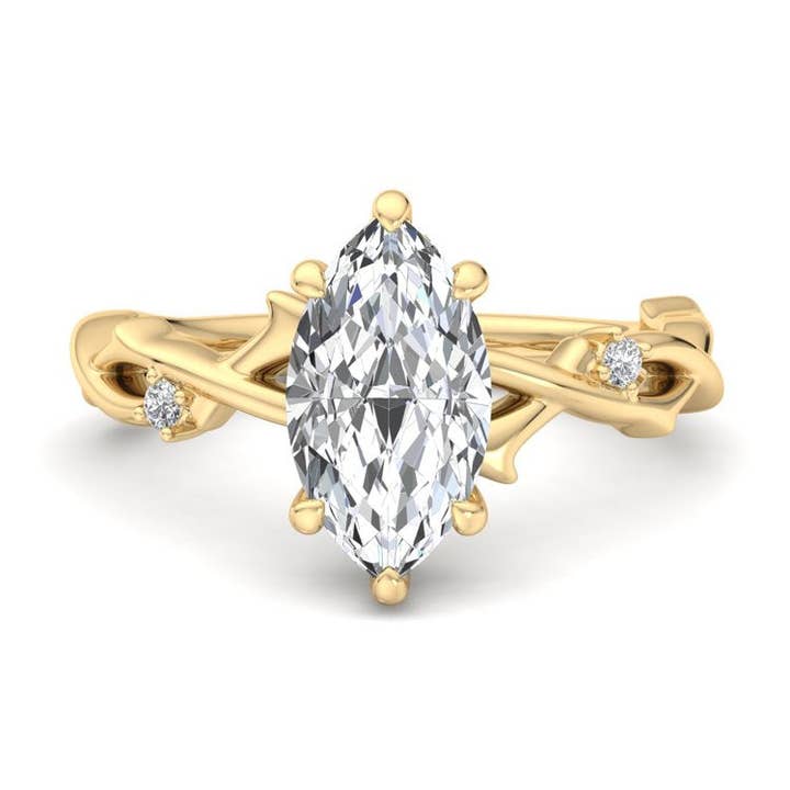Intertwined Grace Marquise Lab Grown Diamond Center Engagement Ring for wholesale by Caratina