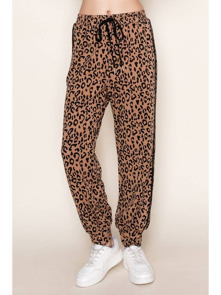 Tortora P80291 Joggers a Maglia a Vita Alta con Stampa Leopardo in vendita all'ingrosso su Faire2