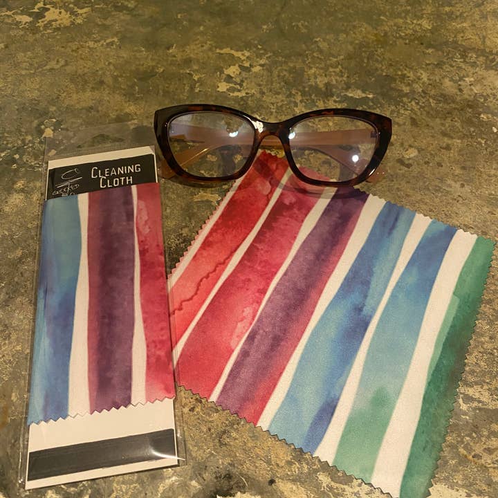 Rainbow Stripe 6x6 lens reinigingsdoekje voor wholesale door Crooked Halo