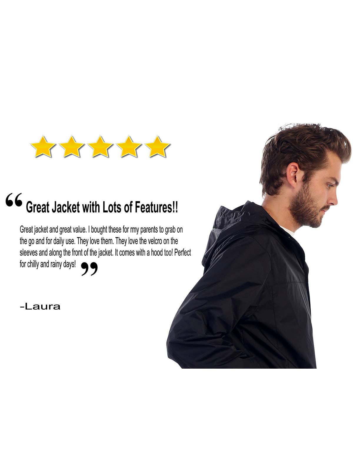 b-one inc - Venta al por mayor Chaqueta - Hombre - Chaqueta impermeable para hombre con capucha y cierre completo GBJA94510