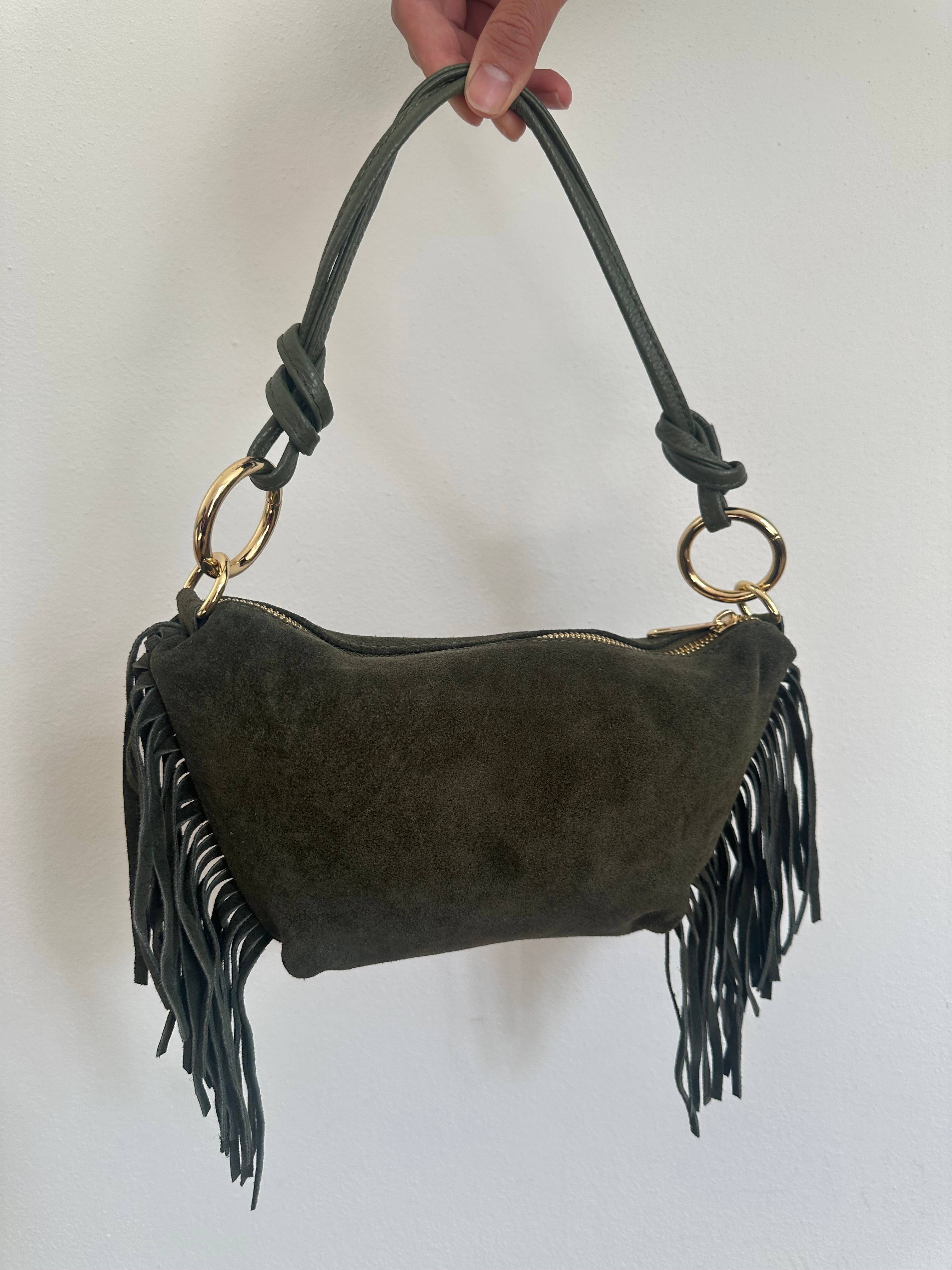 Zhade – wholesale Axelremsväska – Dam – MUSA- mocka och fransar16