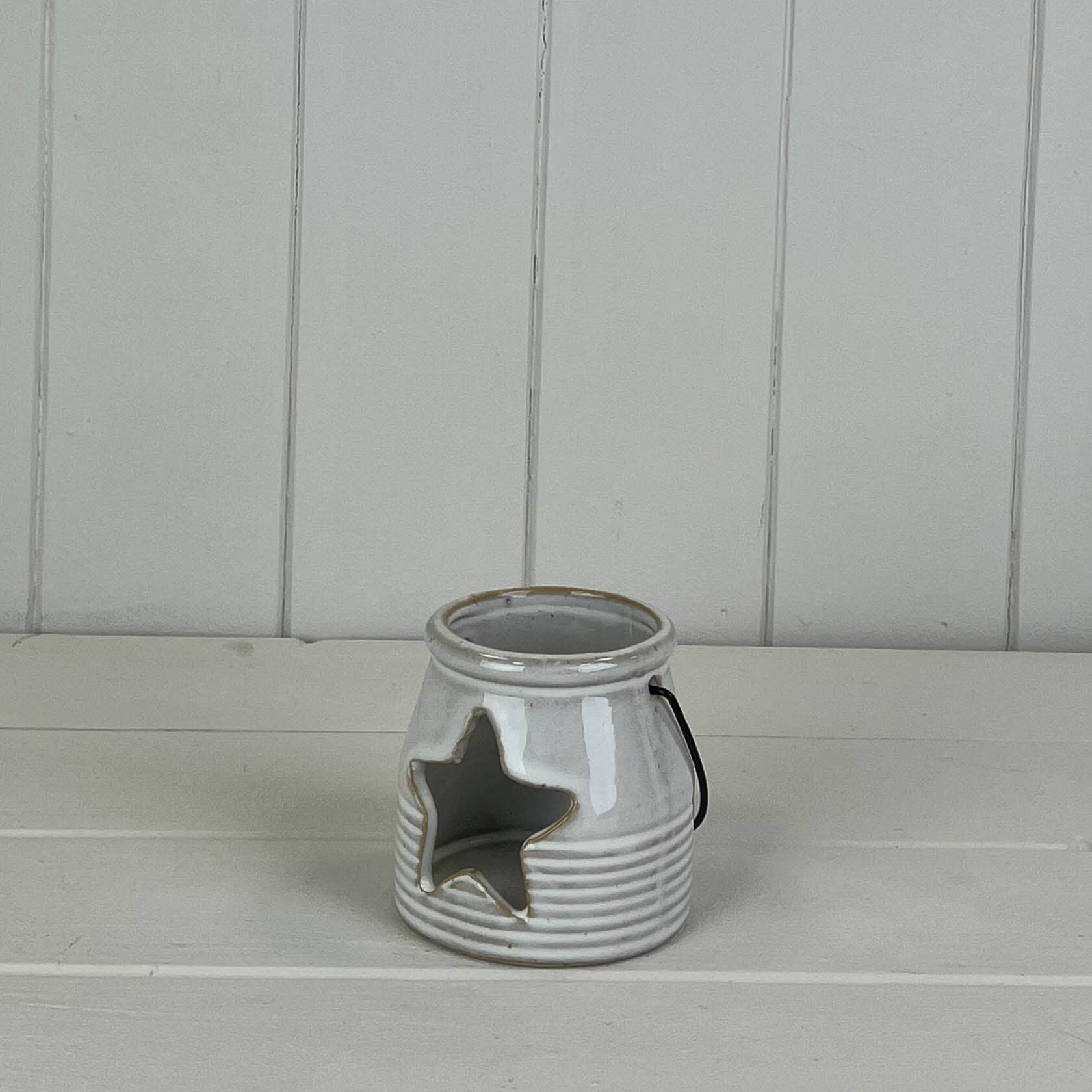 Satchville - Wholesale Candle Holder - Ceramic Tealight Holder With Star Cut Out