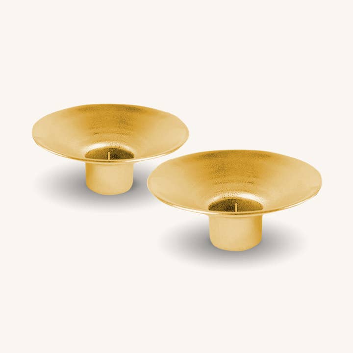 Portavelas de seguridad con pin central, dorado, paquete de 2 para venta al por mayor de Ner Mitzvah