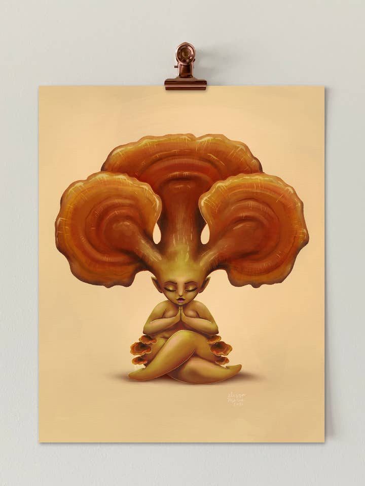 Reishi Shroomie 8x10 Art Print | mushroom | meditation | botanical | fungi for wholesale by Elissa Marie Creative