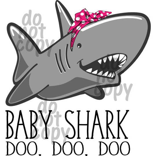 Lámina de transferencia Doo Doo Doo Doo de Baby Shark Girl para venta al por mayor de PLT Wholesale