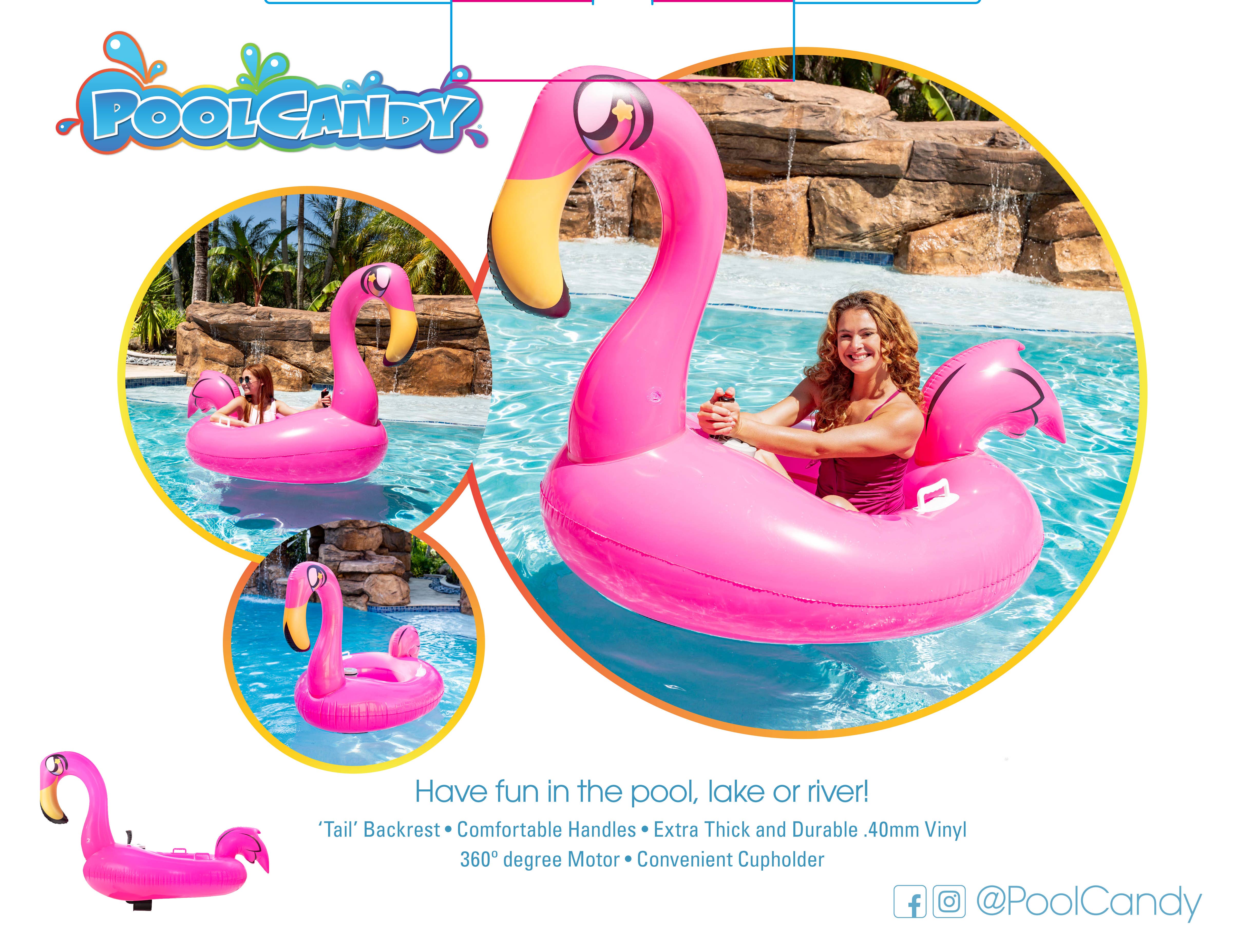 PoolCandy - Wholesale Inflatables - Tube Runner Motorized Flamingo Pool Float Special Edition9
