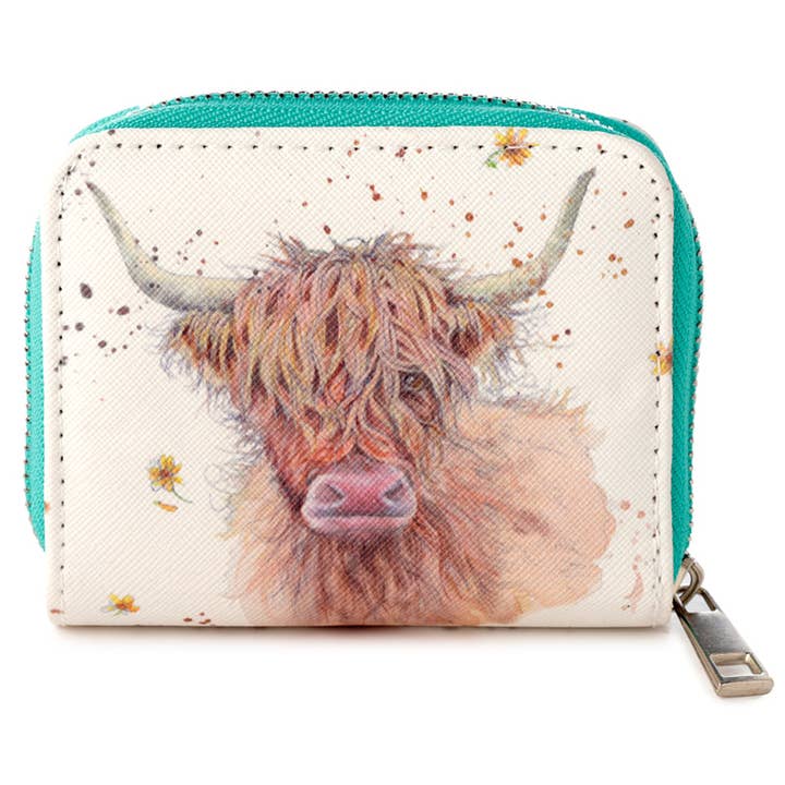 Puckator Ltd - Wholesale Wallet - Unisex - Jan Pashley Highland Coo Cow Zip Around Small Wallet Purse