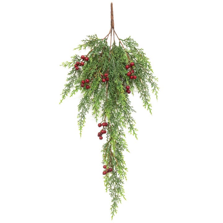 Saybrook Lane - Vente Décoration de Noël - Douille suspendue aux fruits rouges et au cèdre, 27 po