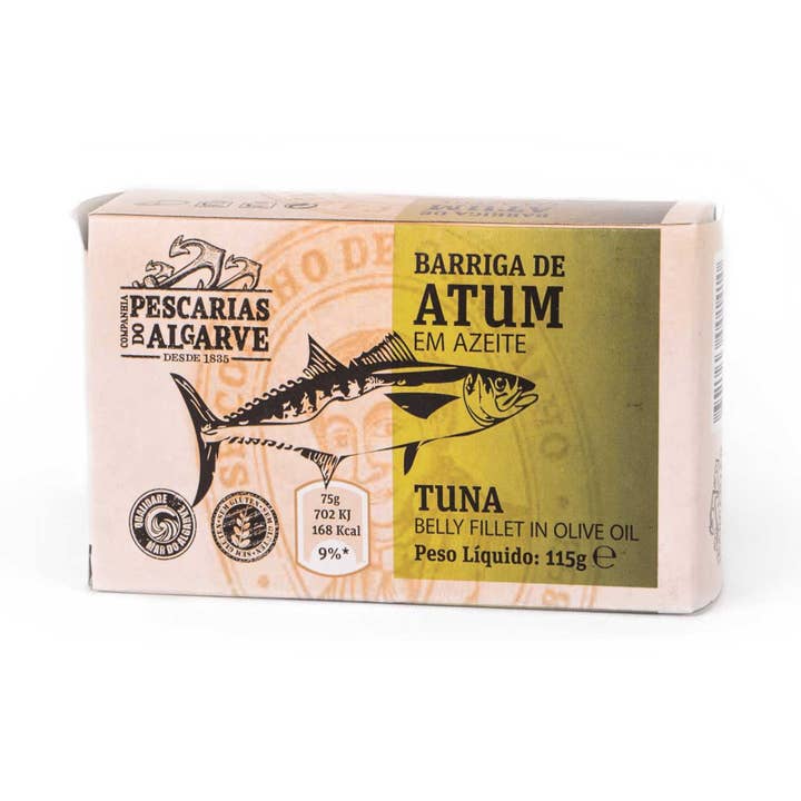 Pescarias do Algarve Tuna Belly in Olive Oil for wholesale by Portugalia Imports