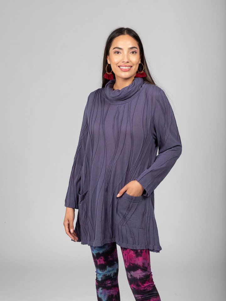 Windhorse Trading Inc - Wholesale Tunic - Women's - Stitched Cowl Neck Tunic. WN253