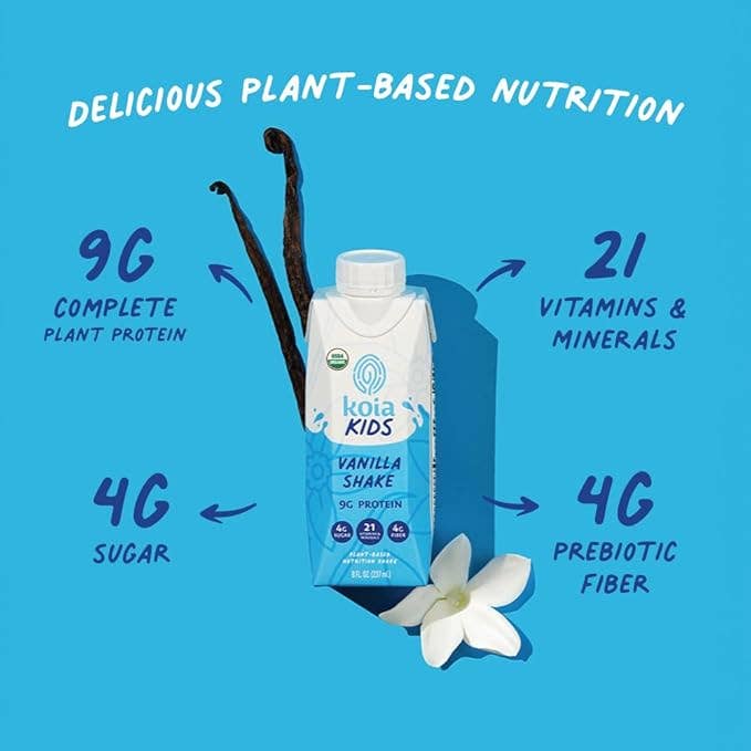 Koia - Wholesale Protein/Superfood Powder - Kids Vanilla Protein Shake - 12pk Shelf Stable 6