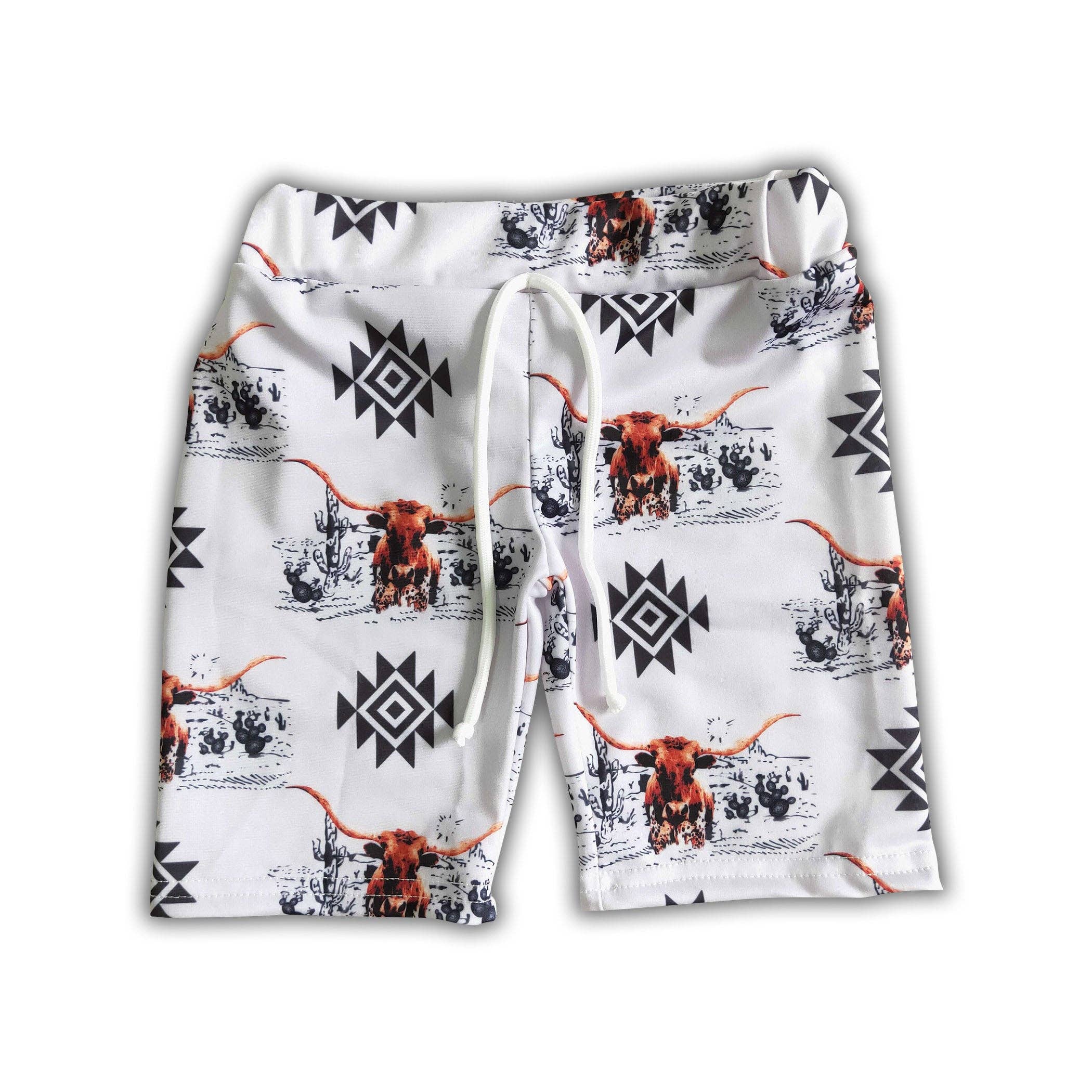 Yawoo Garments - Wholesale Swim Shorts - Kids - Cow aztec baby boy trunks summer swimsuit