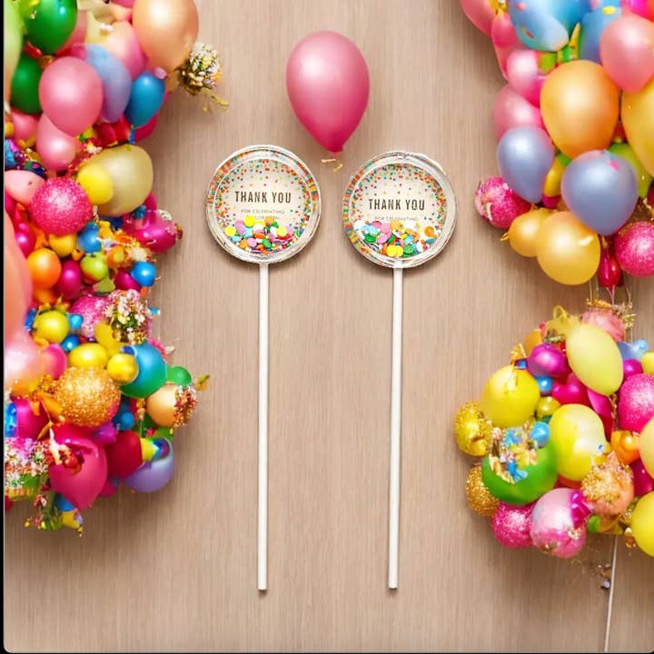 TheLollipopStudio - Wholesale Lollipop - Shaker Lollipops – Confetti Sprinkles (Custom Color & Logo)