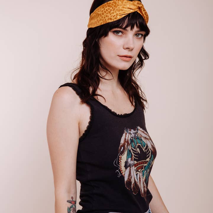 I'm With The Band - Wholesale Fashion Headband - Women's - Tiny Dancer Marigold Headwrap4