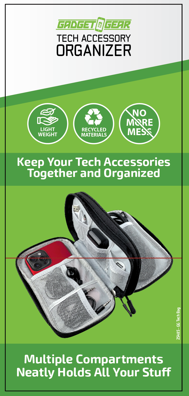 Novelty Brands - Wholesale Retailer Display - Accessories - Gadget Gear Tech Accessories Organizer Store Bag - 6/Display1