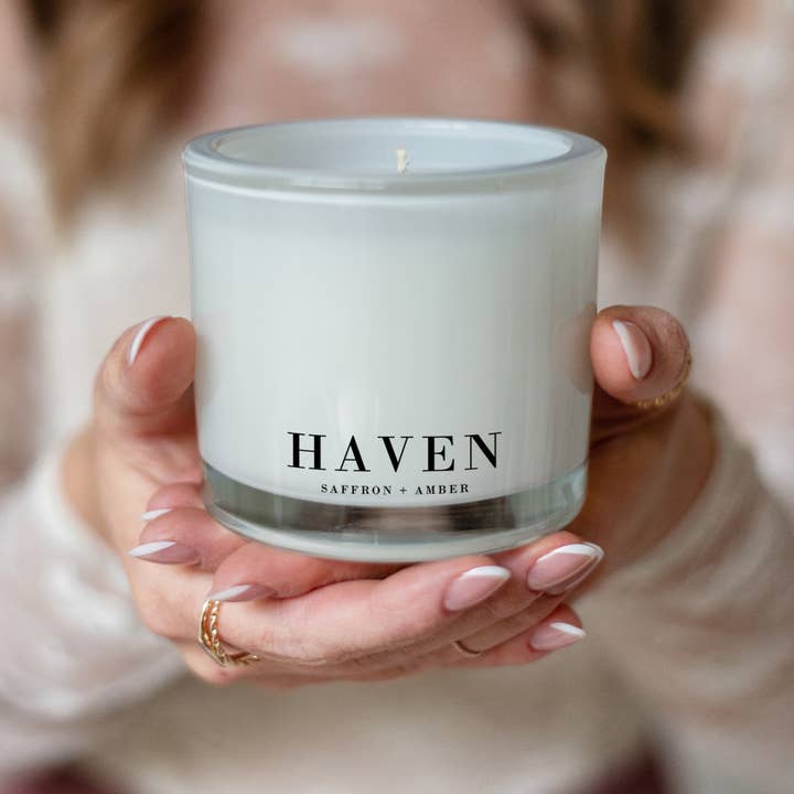 Porter Lane Home - Wholesale Jar/Filled Candle - HAVEN | Saffron + Amber Candle | Signature Collection