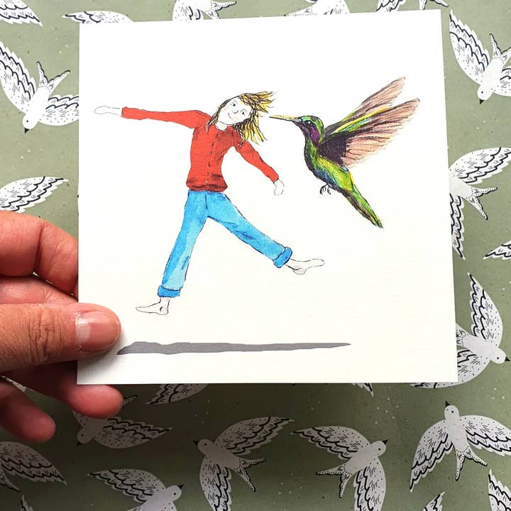 Jetteke Ottevanger Ontwerp/Troost - Wholesale Everyday Greeting Card - Single hummingbird card including envelope1