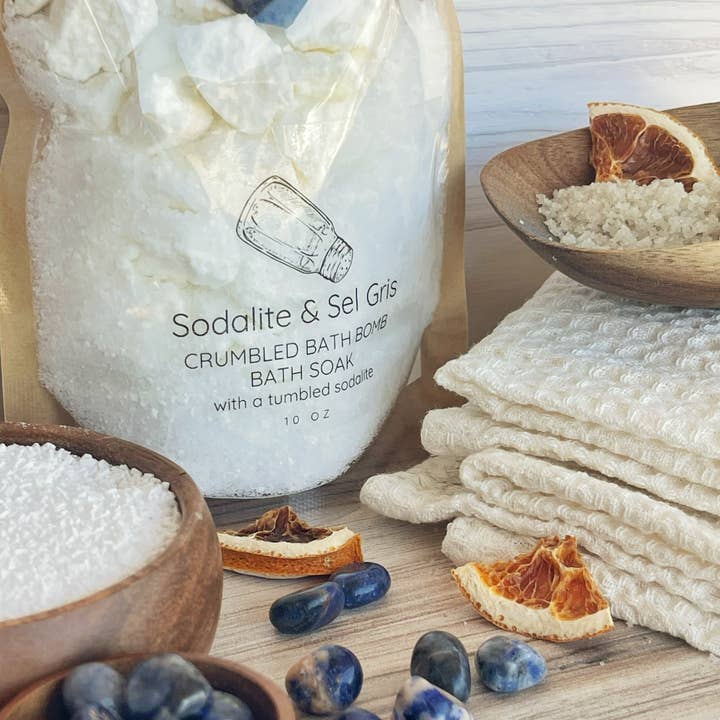 Rage Gems & Jewelry - Wholesale Bath soak/milk - Sodalite & Sel Gris Crumbled Bath Bomb Bath Soak8