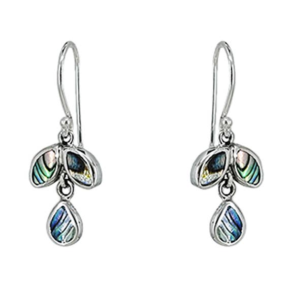 Sterling Silver Three Petal Dangle with Paua Shell for wholesale by SITA