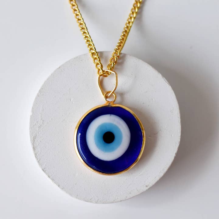 Soothing Crystals – Engroshandel Halskæde med vedhæng – Evil Eye vedhæng halskæde charme | Galvaniseret guld charme