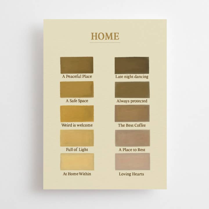 LES COULEURS DE NOTRE MAISON - CARTE POSTALE - AQUARELLES VERTES pour la vente par Anna Cosma