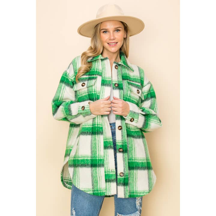 JAQUETA DE FLANELA ESCOVADA por atacado de Winsome Apparel