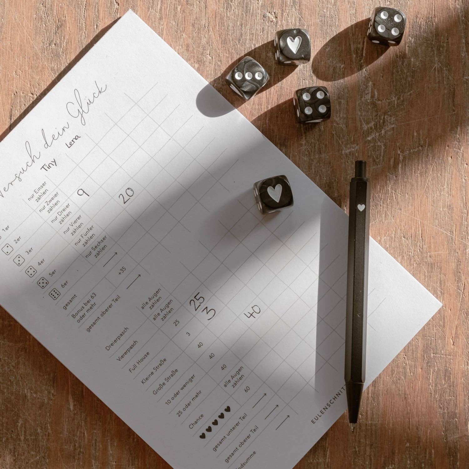 Eulenschnitt – wholesale Dice – Black dice set (VE = 8 sets)8