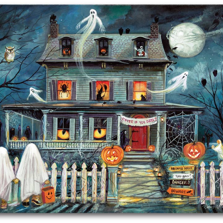Haunted House I Gallery-Wrapped Canvas Wall Art for wholesale by Courtside Market