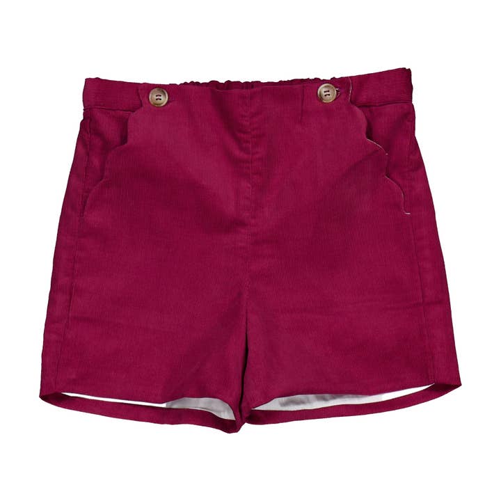 Sarah, kurzes Kleid aus bordeauxfarbenem Cord für den Großhandel von Kidiwi handmade