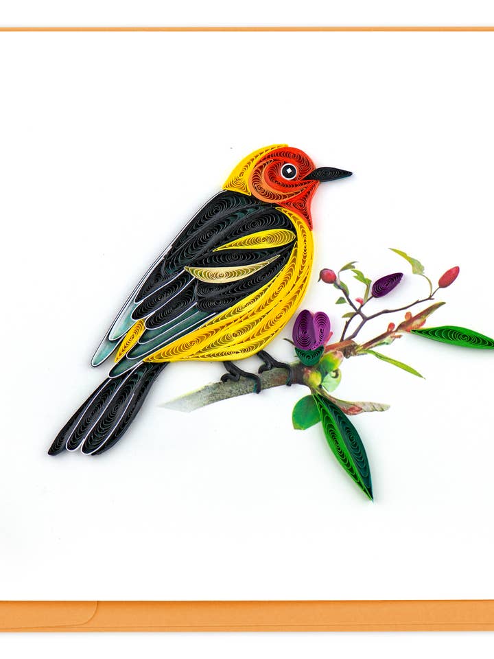 Colourful Bird - Quilling Card, Handmade Greeting Card for wholesale by Second Nature Ltd