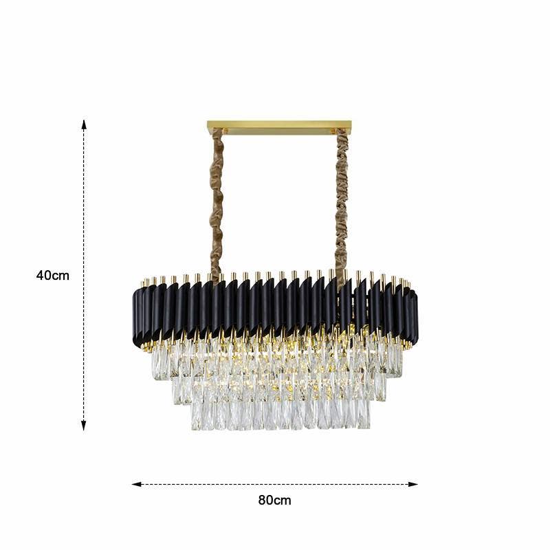 Ledsone - Wholesale Chandelier/Hanging Light - Black and Gold Hanging Crystal Chandeliers Light Fixture ~48038